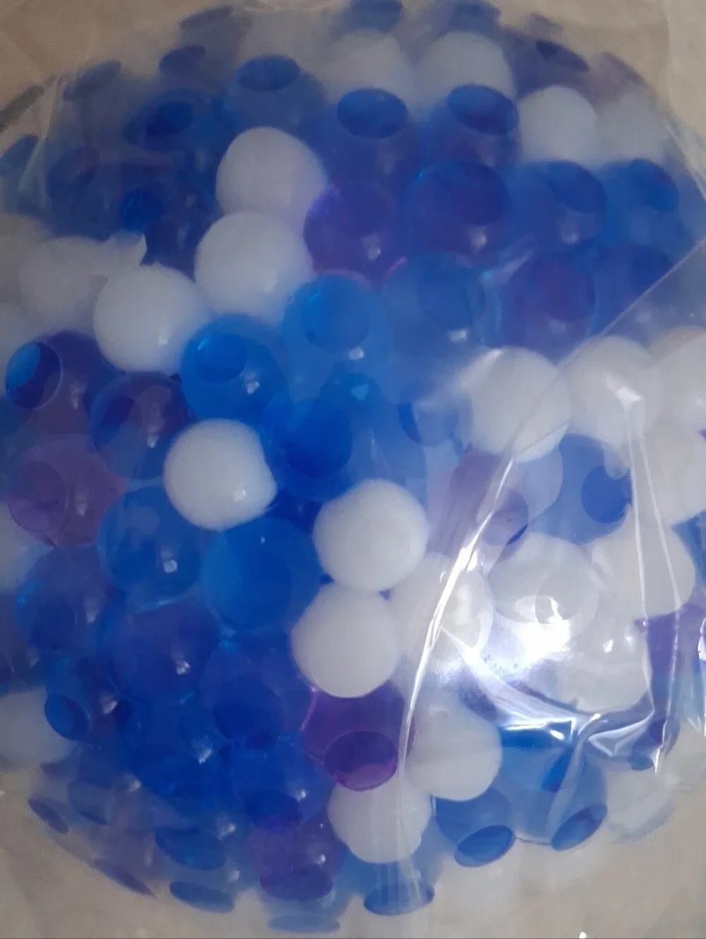 Large Waterbead Ball Squishy Blue/White